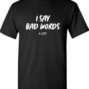 SHEIN Black Graphic Tee with Bold Text, NEW, Funny